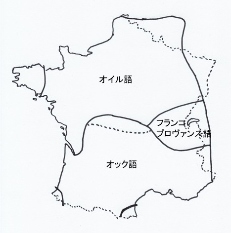 ガロ・ロマンス語圏の言語地図