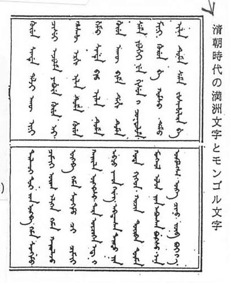 清朝時代の満洲文字とモンゴル文字